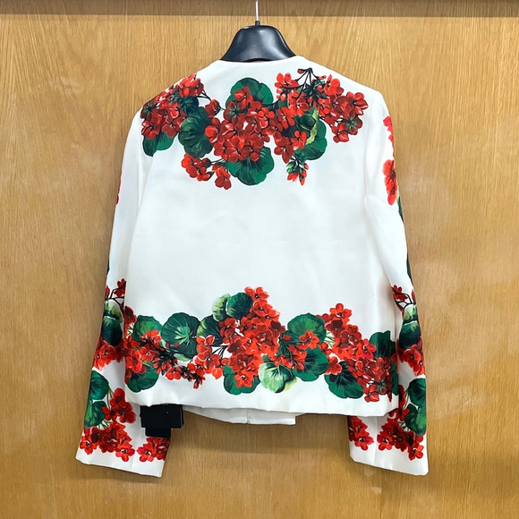 NWT Dolce & Gabbana Portofino Print Mikado Jacket White Red green IT 40 S - Picture 11 of 13